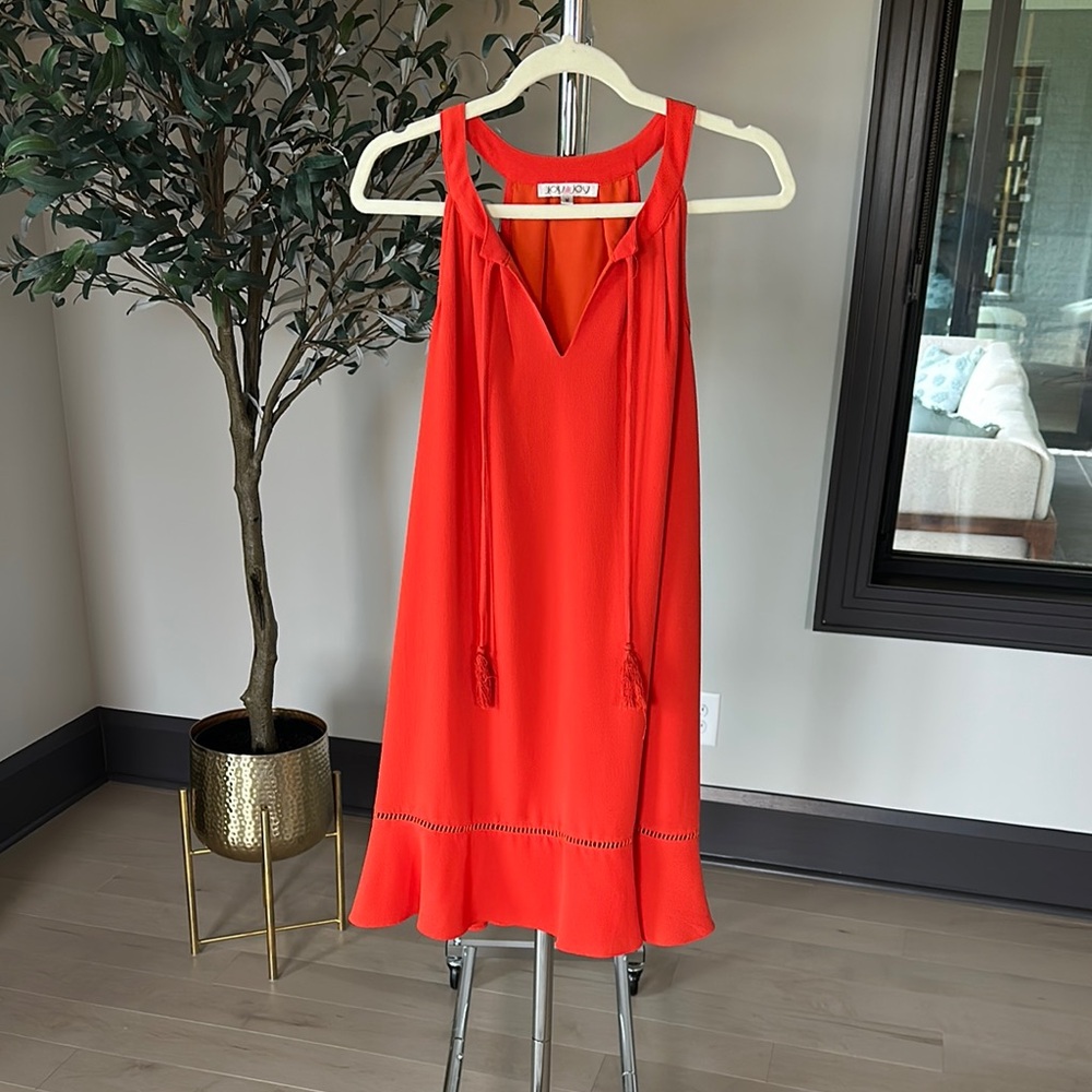 Joy Joy Coral Dress with Tassel Details